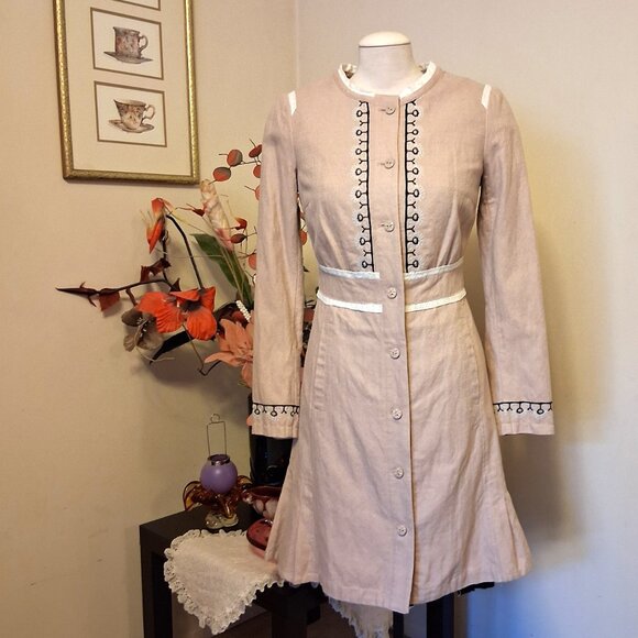 NWT NOA NOA Well Tailored High-quality Beige Embroidered Lined Coat Size S - Picture 5 of 10